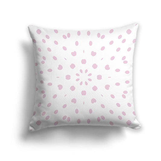 White Spun Polyester Throw Pillow with Pink Burst Pattern on Front 26 x 26 inches / 66 x 66 cm