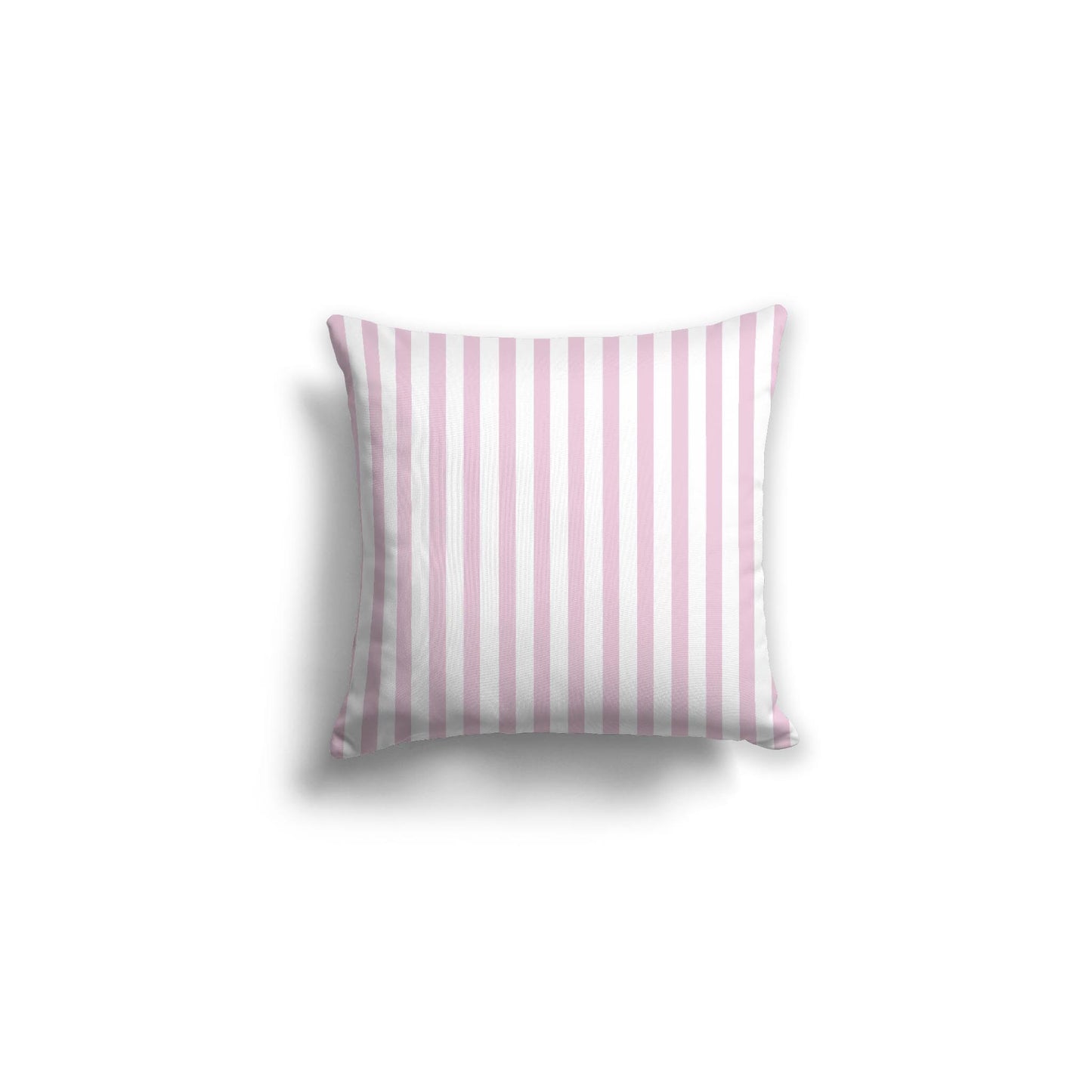 White Spun Polyester Throw Pillow with Thin Pink Bars on Front 16 x 16 inches / 41 x 41 cm