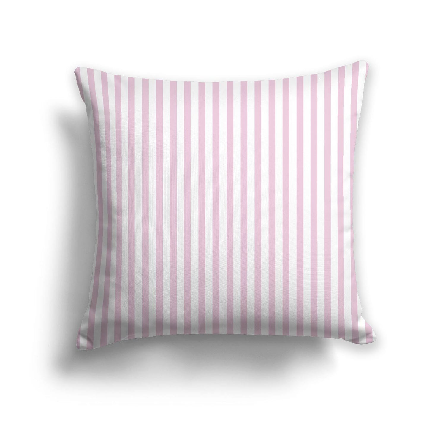 White Spun Polyester Throw Pillow with Thin Pink Bars on Front 26 x 26 inches / 66 x 66 cm