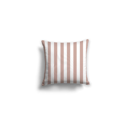 White Spun Polyester Throw Pillow with Salmon Bars on Front | 14 x 14 inches 