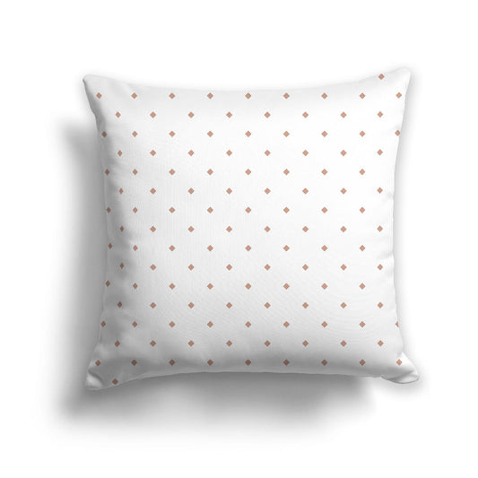White Spun Polyester Throw Pillow with Salmon Diamonds on Front 26 x 26 inches / 66 x 66 cm