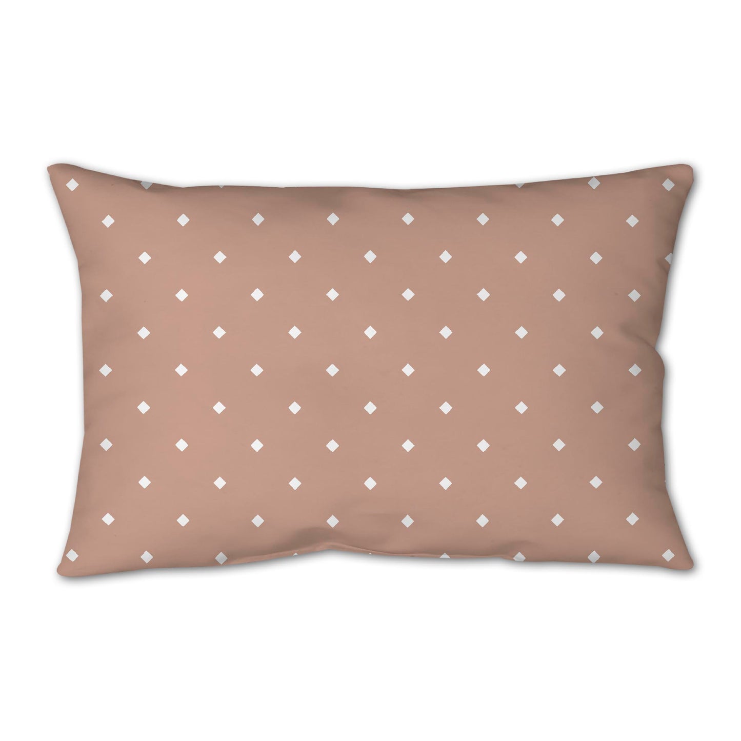 Salmon Spun Polyester Throw Pillow with White Diamonds on Front 25 x 18 inches / 63.5 x 66 cm