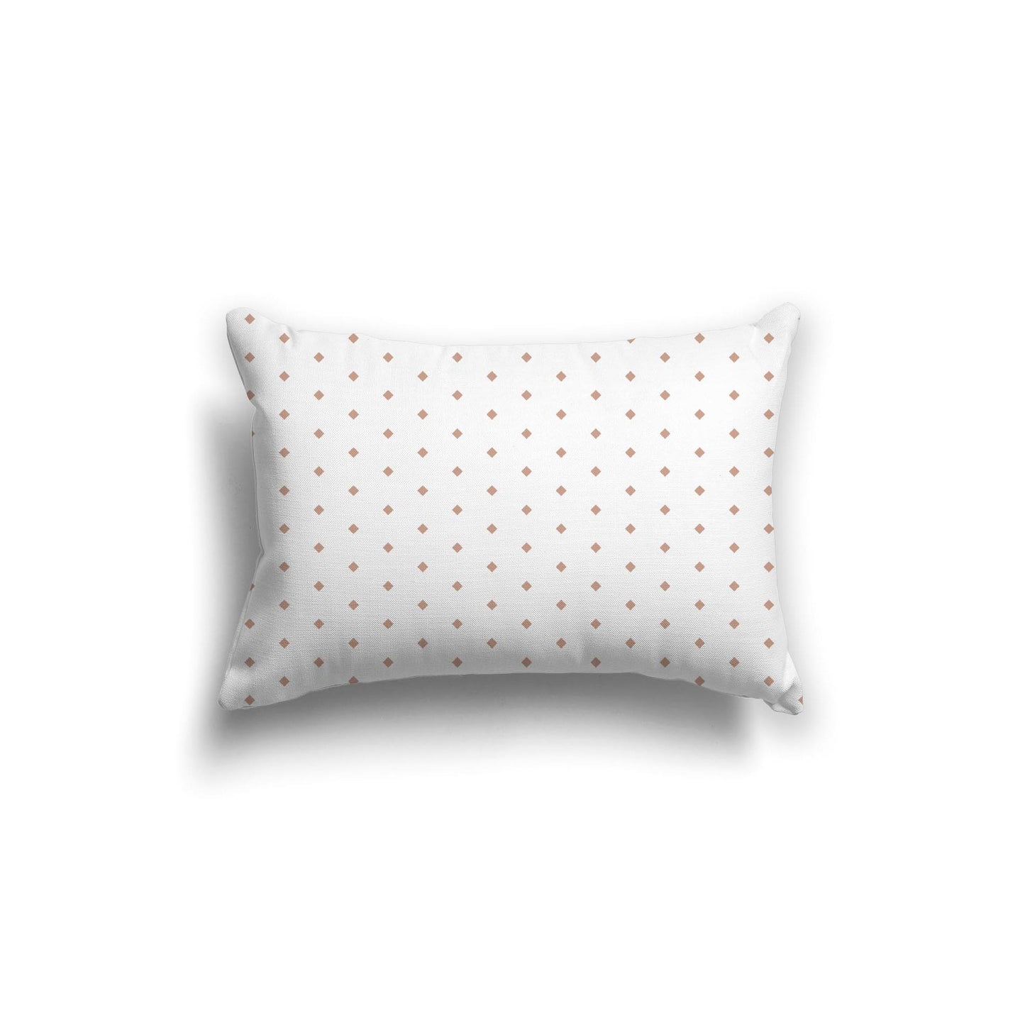 White Spun Polyester Throw Pillow with Fine Salmon Diamonds on Front 20 x 14 inches / 51 x 36 cm