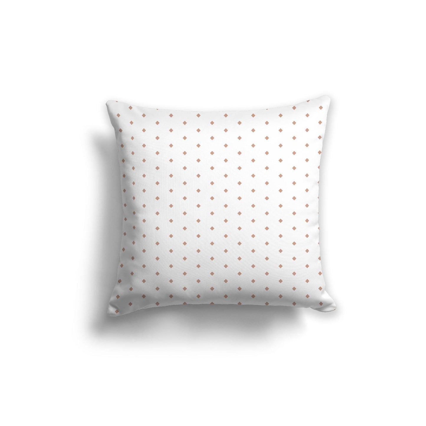 White Spun Polyester Throw Pillow with Fine Salmon Diamonds on Front 20 x 20 inches / 51 x 51 cm