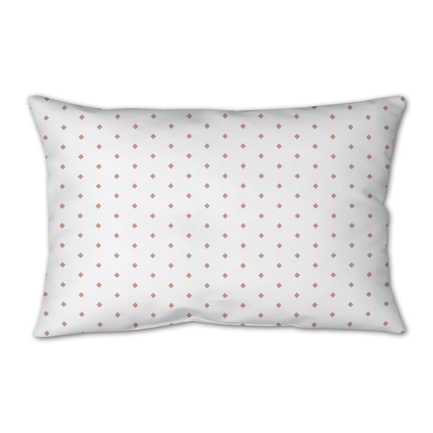 White Spun Polyester Throw Pillow with Fine Salmon Diamonds on Front 25 x 18 inches / 63.5 x 66 cm