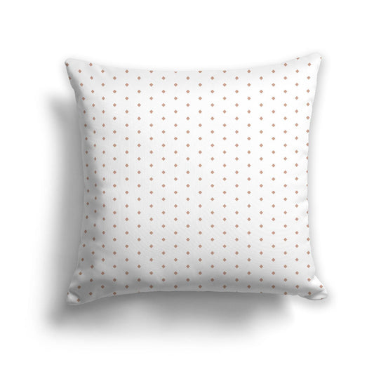 White Spun Polyester Throw Pillow with Fine Salmon Diamonds on Front 26 x 26 inches / 66 x 66 cm