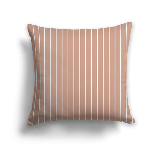 Salmon Spun Polyester Throw Pillow with Fine White Stripes on Front 26 x 26 inches / 66 x 66 cm