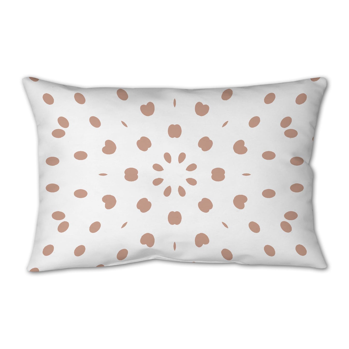 White Spun Polyester Throw Pillow with Salmon Burst Pattern on Front 25 x 18 inches / 63.5 x 66 cm