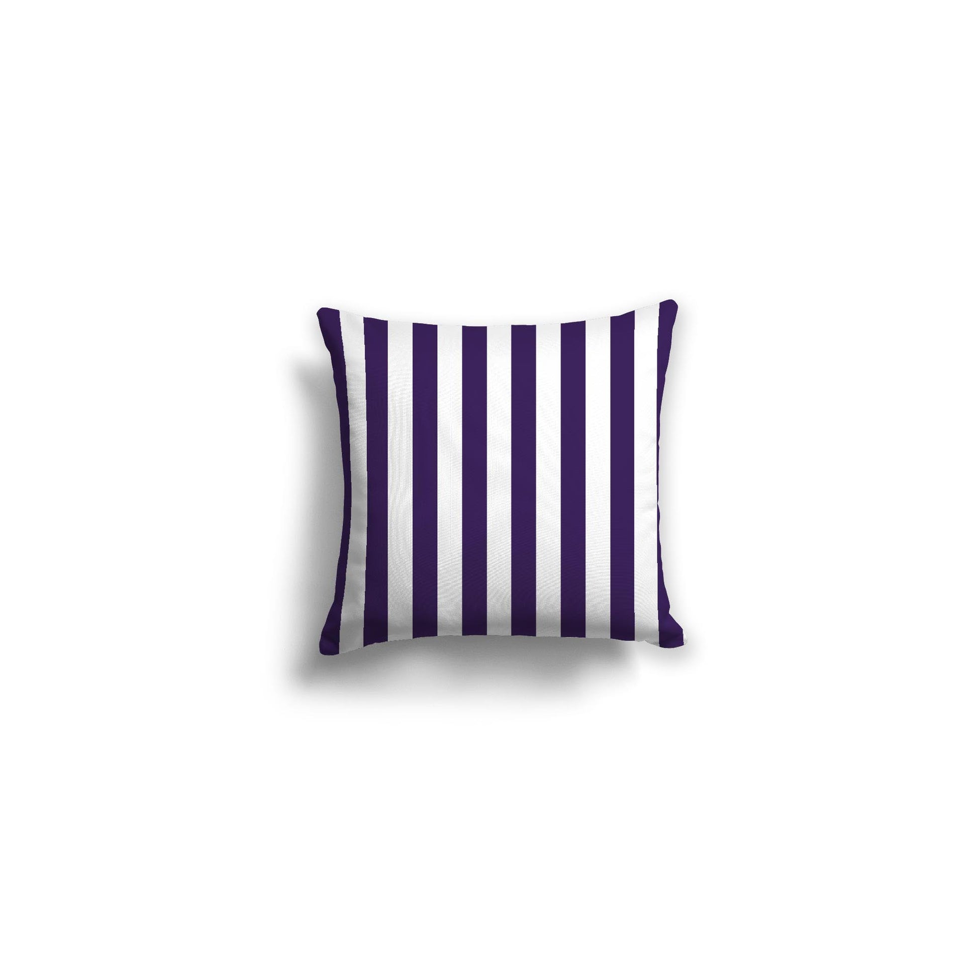 White Spun Polyester Throw Pillow with Purple Bars on Front 14 x 14 inches / 36 x 36 cm