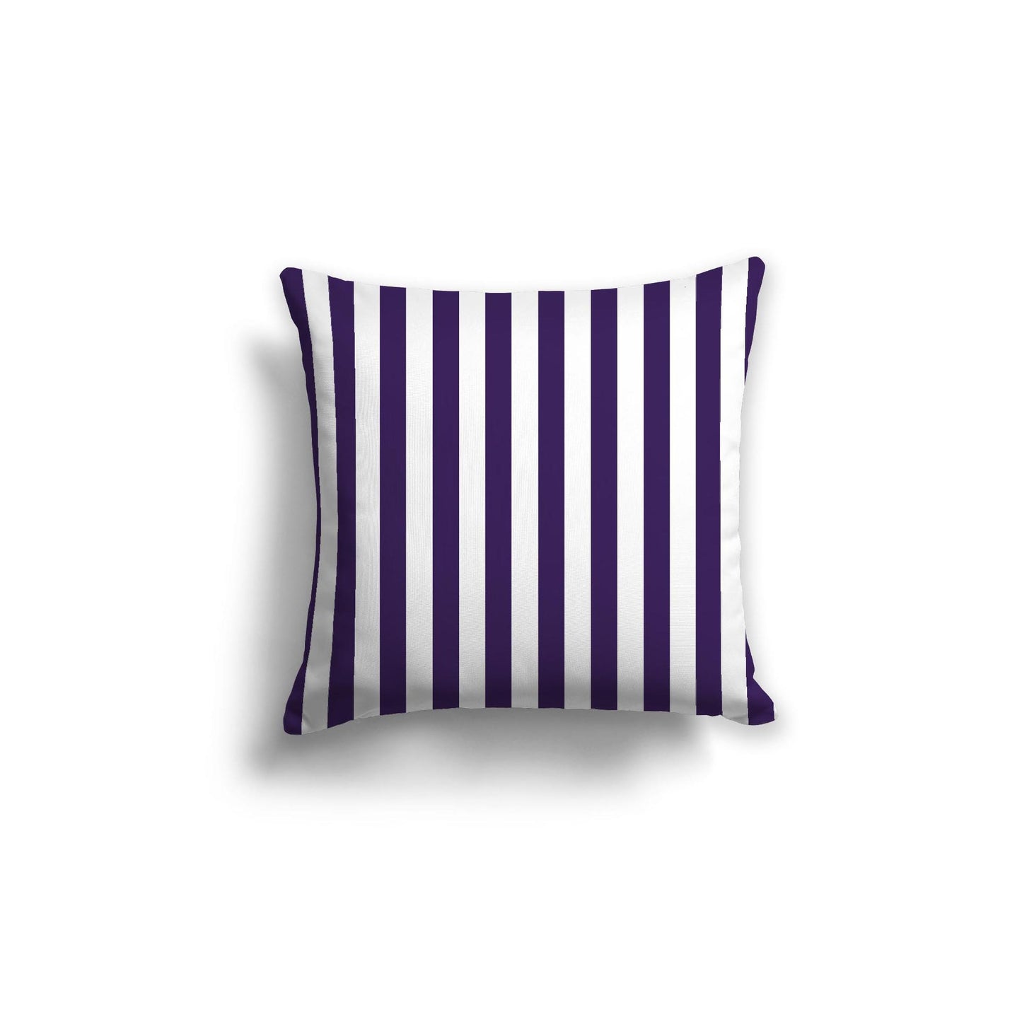 White Spun Polyester Throw Pillow with Purple Bars on Front 18 x 18 inches / 46 x 46 cm