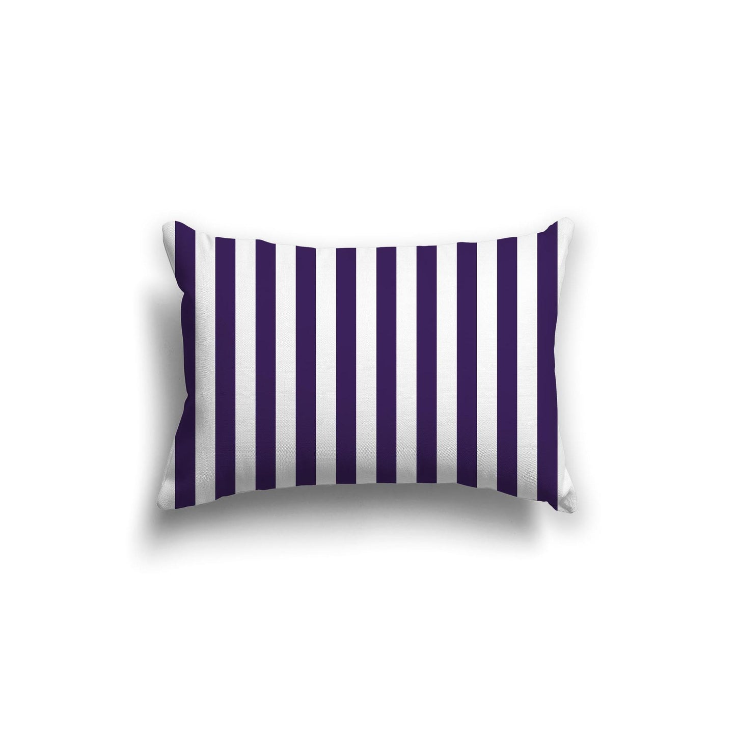 White Spun Polyester Throw Pillow with Purple Bars on Front 20 x 14 inches / 51 x 36 cm