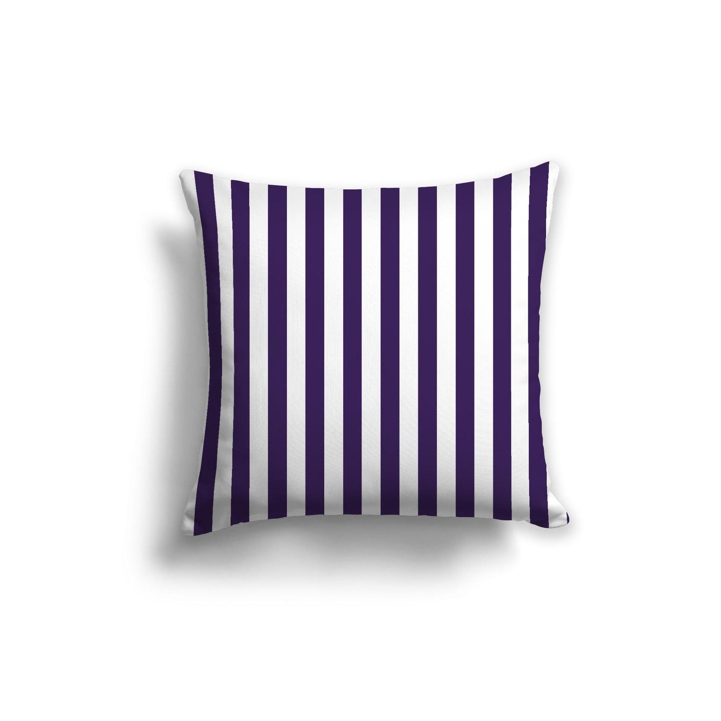 White Spun Polyester Throw Pillow with Purple Bars on Front 20 x 20 inches / 51 x 51 cm