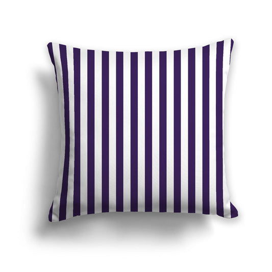 White Spun Polyester Throw Pillow with Purple Bars on Front 26 x 26 inches / 66 x 66 cm