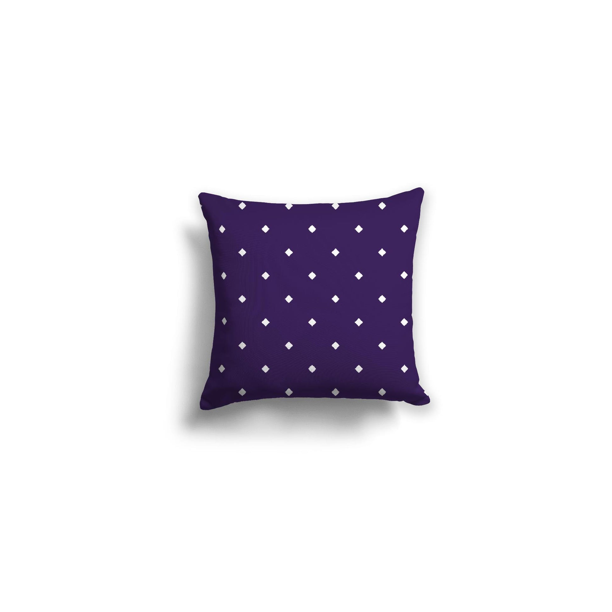 Purple Spun Polyester Throw Pillow with White Diamonds on Front 14 x 14 inches / 36 x 36 cm