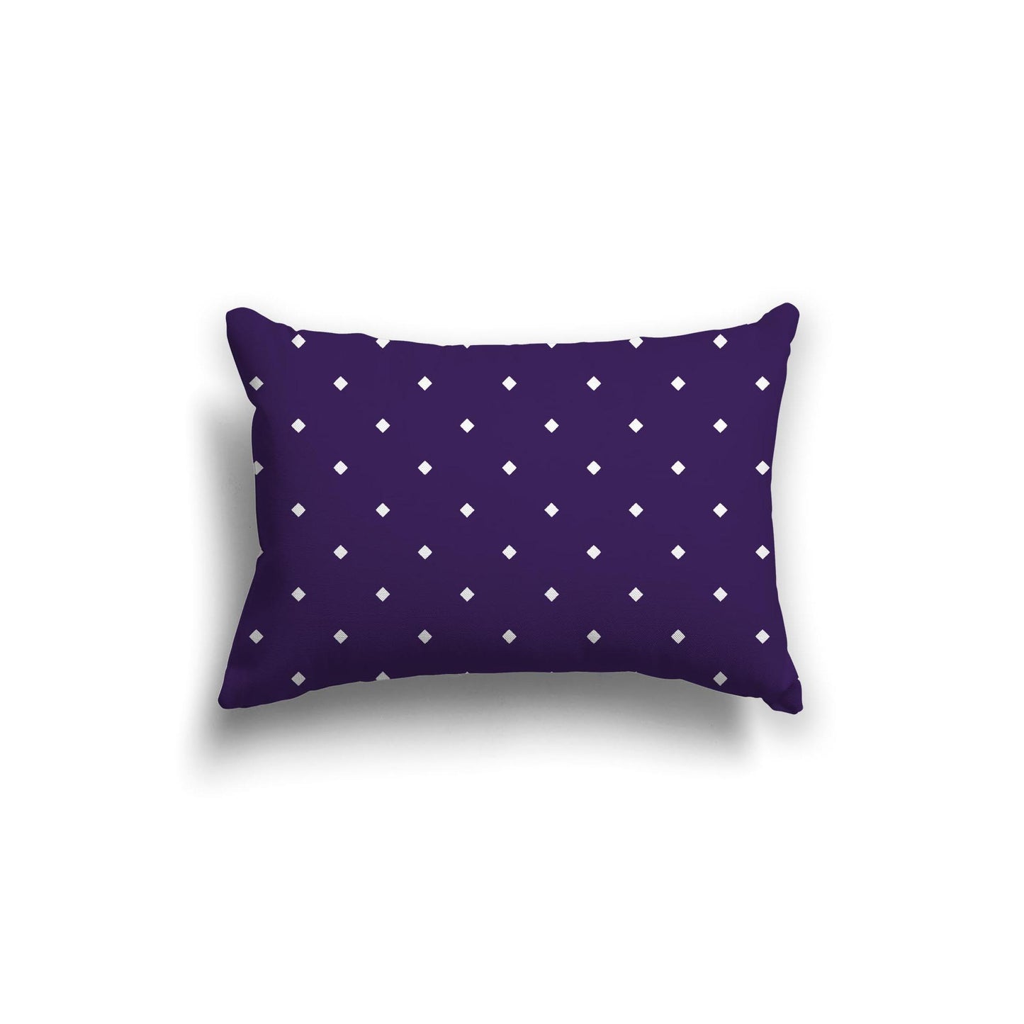 Purple Spun Polyester Throw Pillow with White Diamonds on Front 20 x 14 inches / 51 x 36 cm