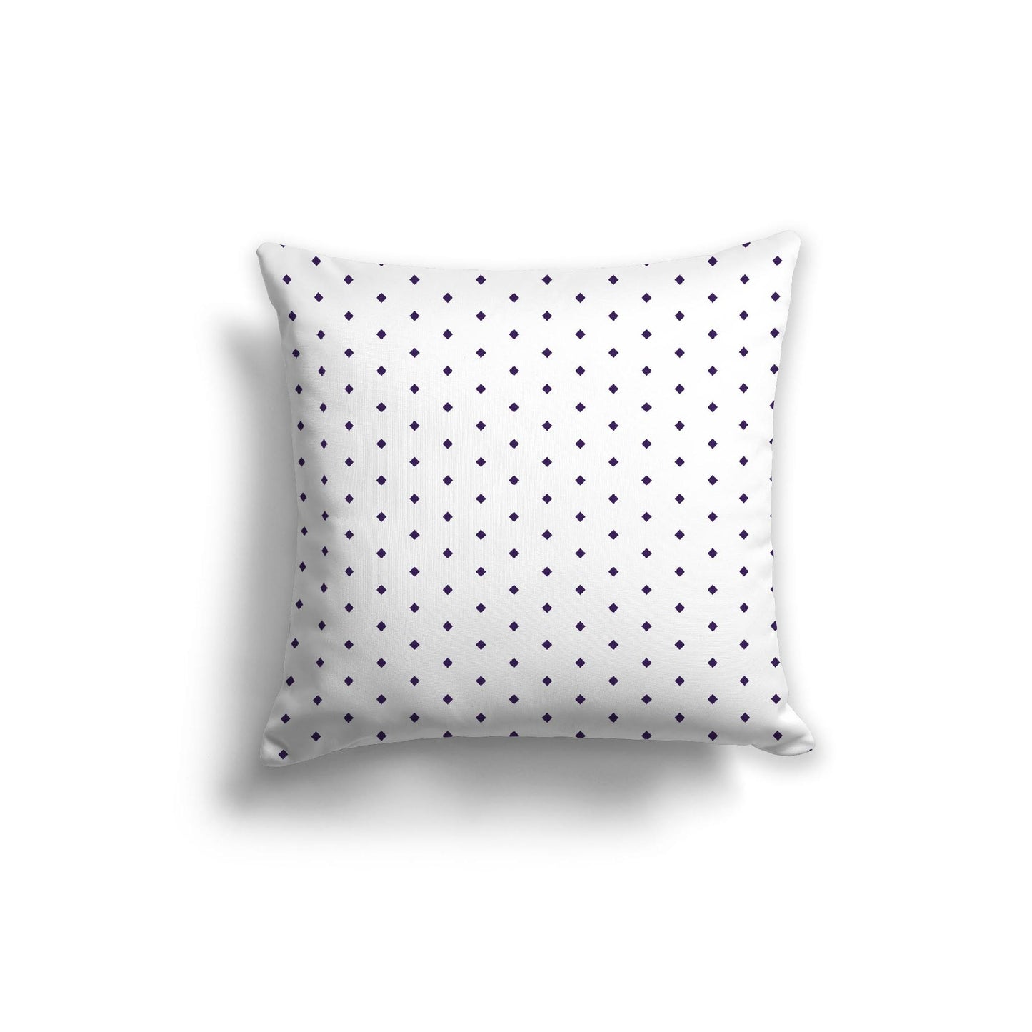 White Spun Polyester Throw Pillow with Fine Purple Diamonds on Front 20 x 20 inches / 51 x 51 cm