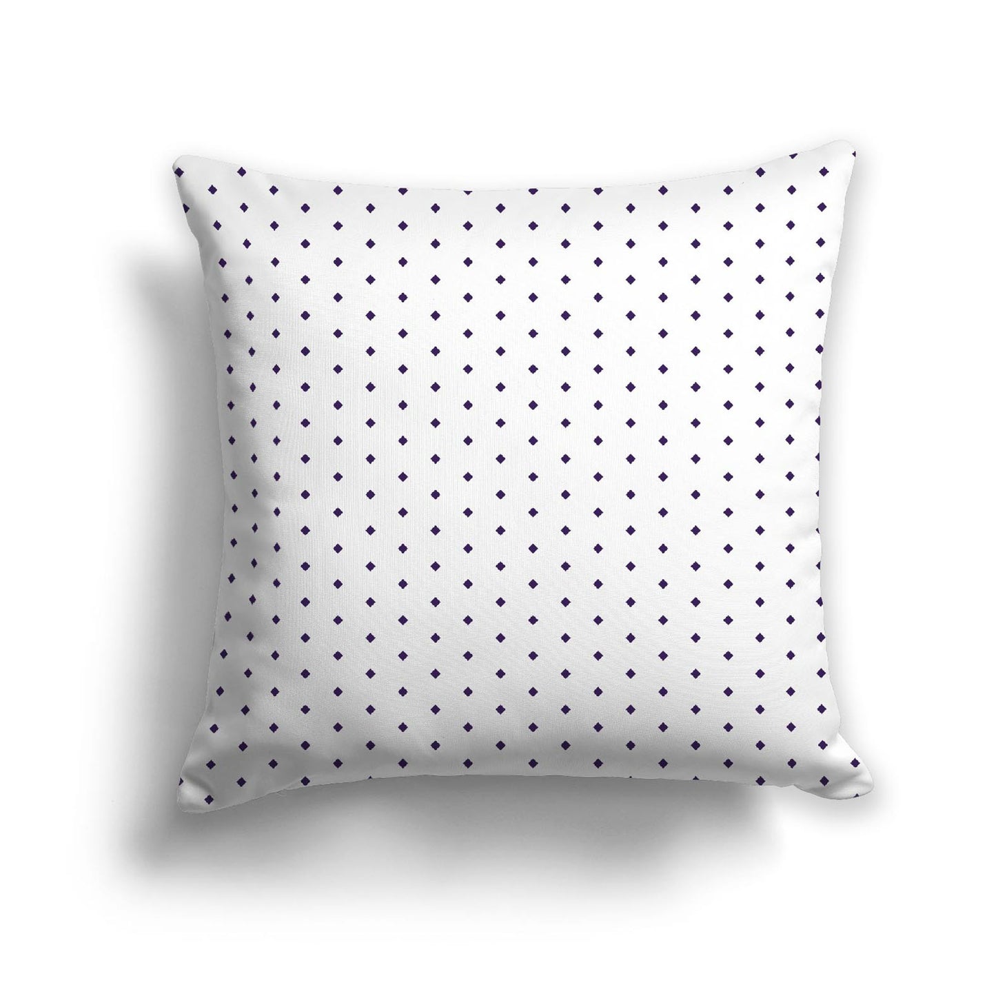 White Spun Polyester Throw Pillow with Fine Purple Diamonds on Front 26 x 26 inches / 66 x 66 cm
