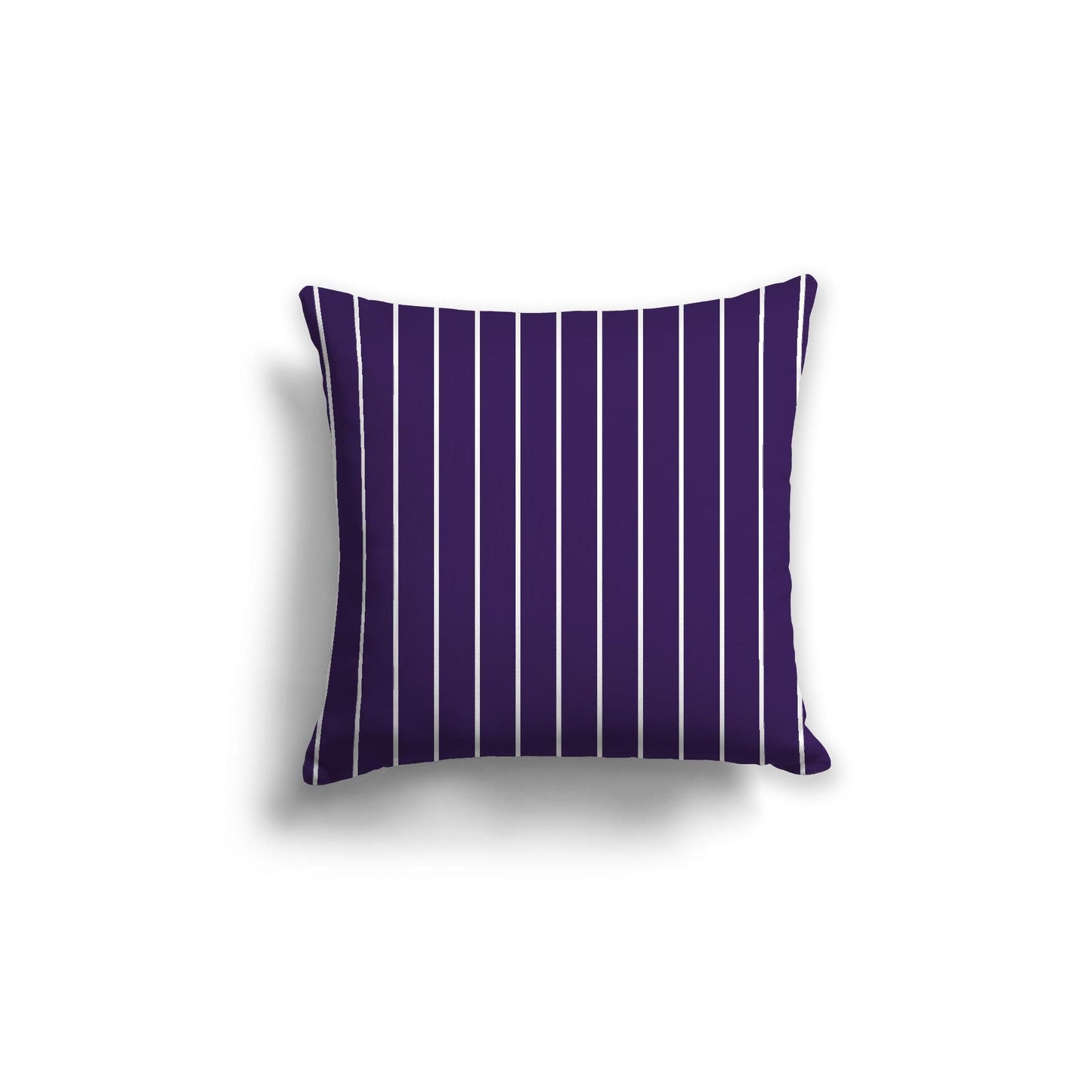 Purple Spun Polyester Throw Pillow with Fine White Stripes on Front 18 x 18 inches / 46 x 46 cm