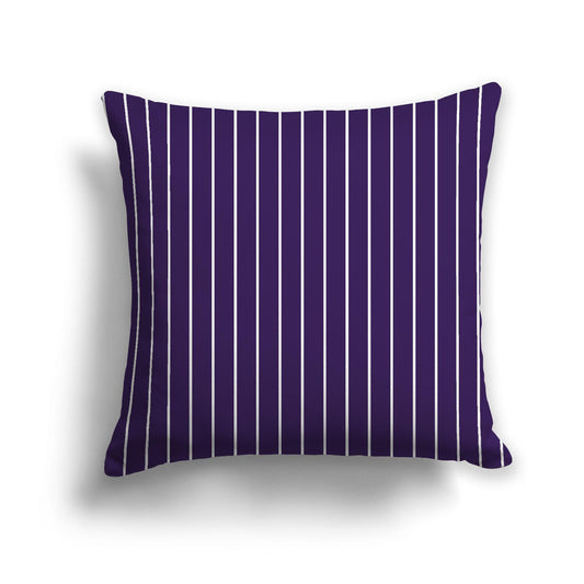 Purple Spun Polyester Throw Pillow with Fine White Stripes on Front 26 x 26 inches / 66 x 66 cm