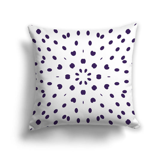 White Spun Polyester Throw Pillow with Purple Burst Pattern on Front 26 x 26 inches / 66 x 66 cm
