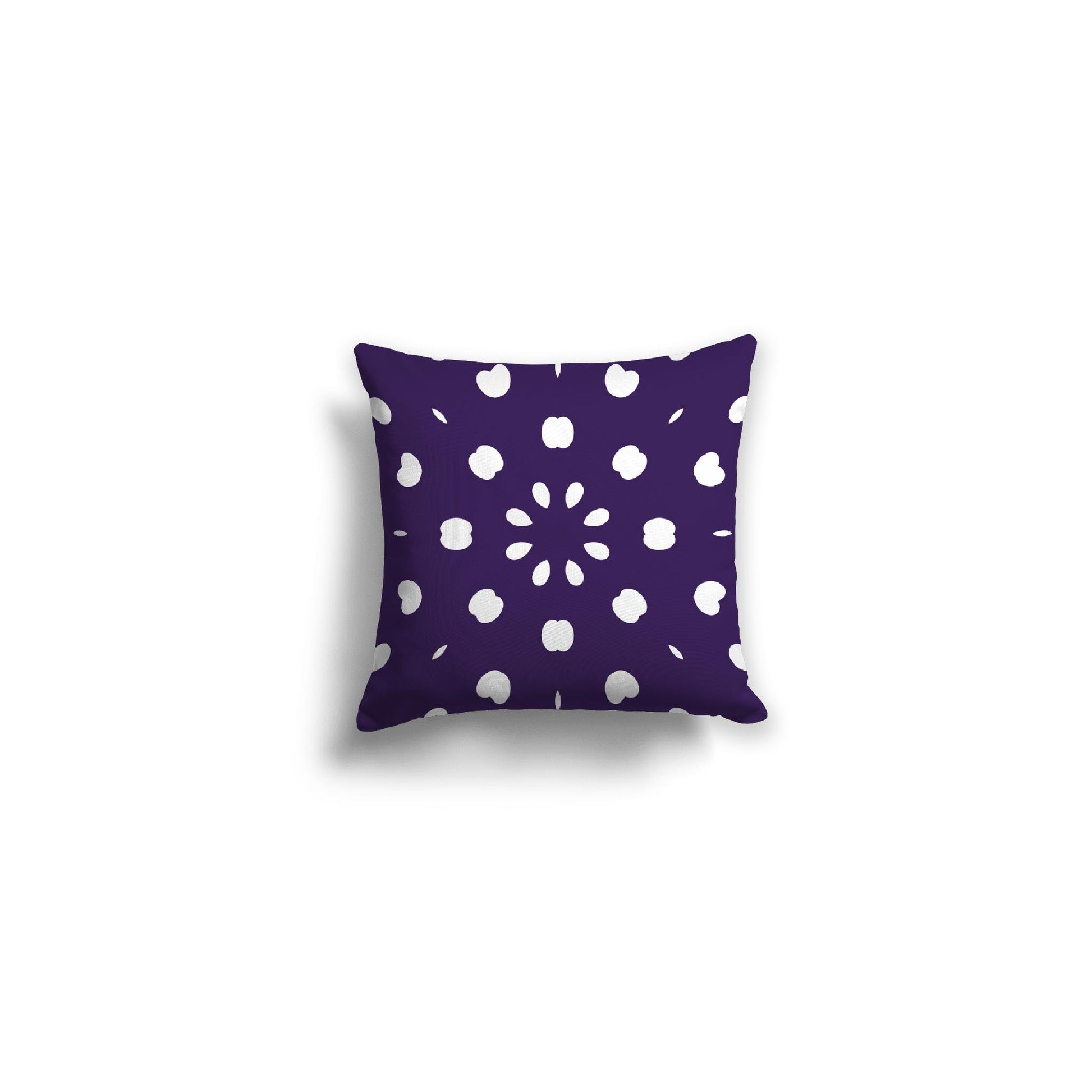 Purple Spun Polyester Throw Pillow with White Burst Pattern on Front 14 x 14 inches / 36 x 36 cm