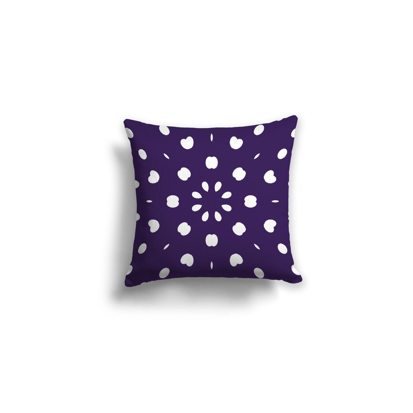 Purple Spun Polyester Throw Pillow with White Burst Pattern on Front 16 x 16 inches / 41 x 41 cm