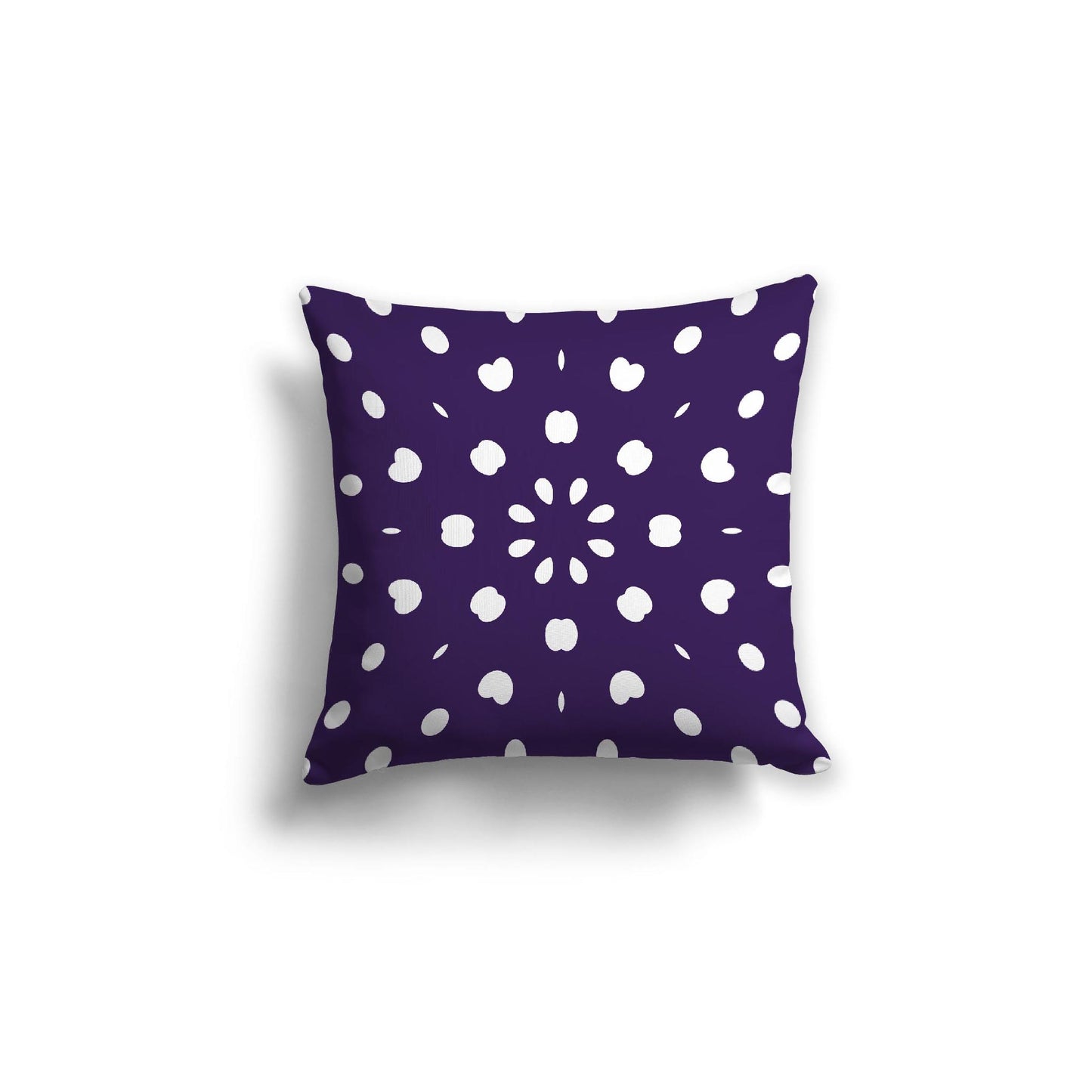 Purple Spun Polyester Throw Pillow with White Burst Pattern on Front 18 x 18 inches / 46 x 46 cm