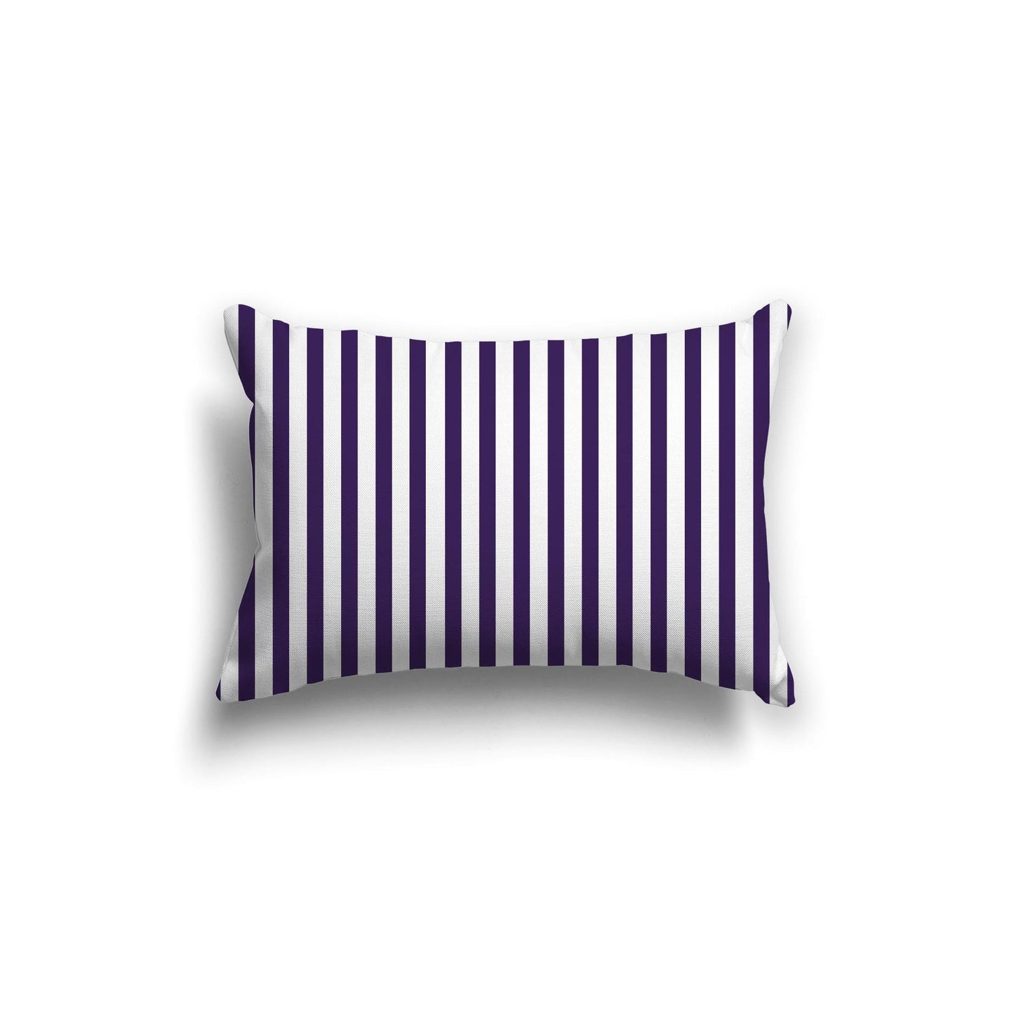 White Spun Polyester Throw Pillow with Thin Purple Bars on Front 20 x 14 inches / 51 x 36 cm