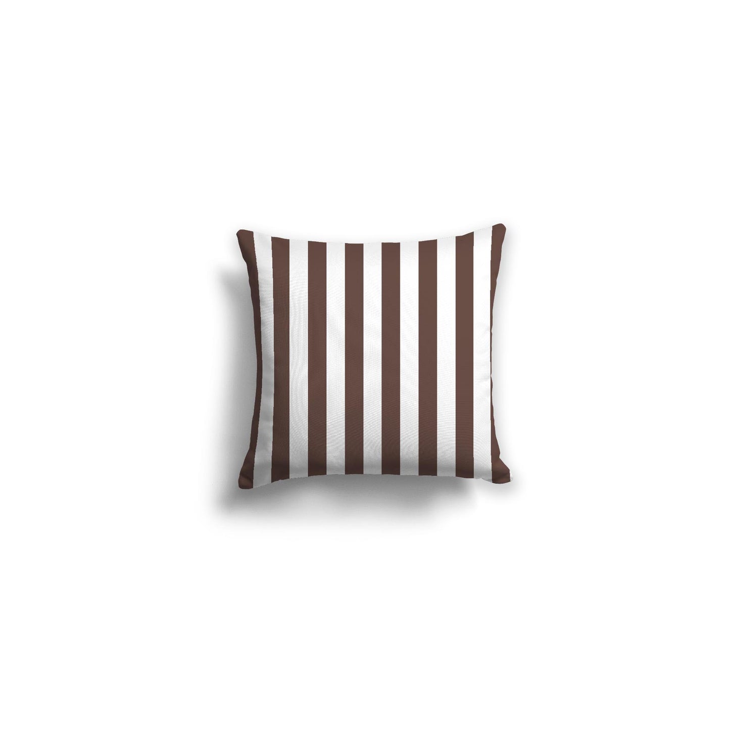 White Spun Polyester Throw Pillow with Brown Bars on Front 14 x 14 inches / 36 x 36 cm