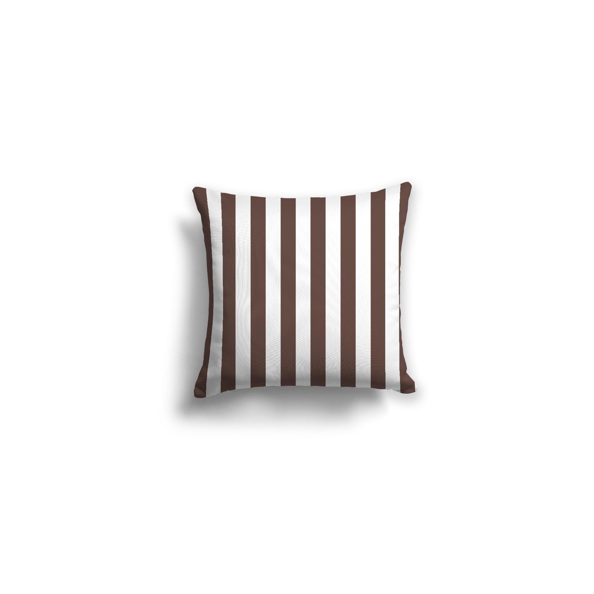 White Spun Polyester Throw Pillow with Brown Bars on Front 14 x 14 inches / 36 x 36 cm