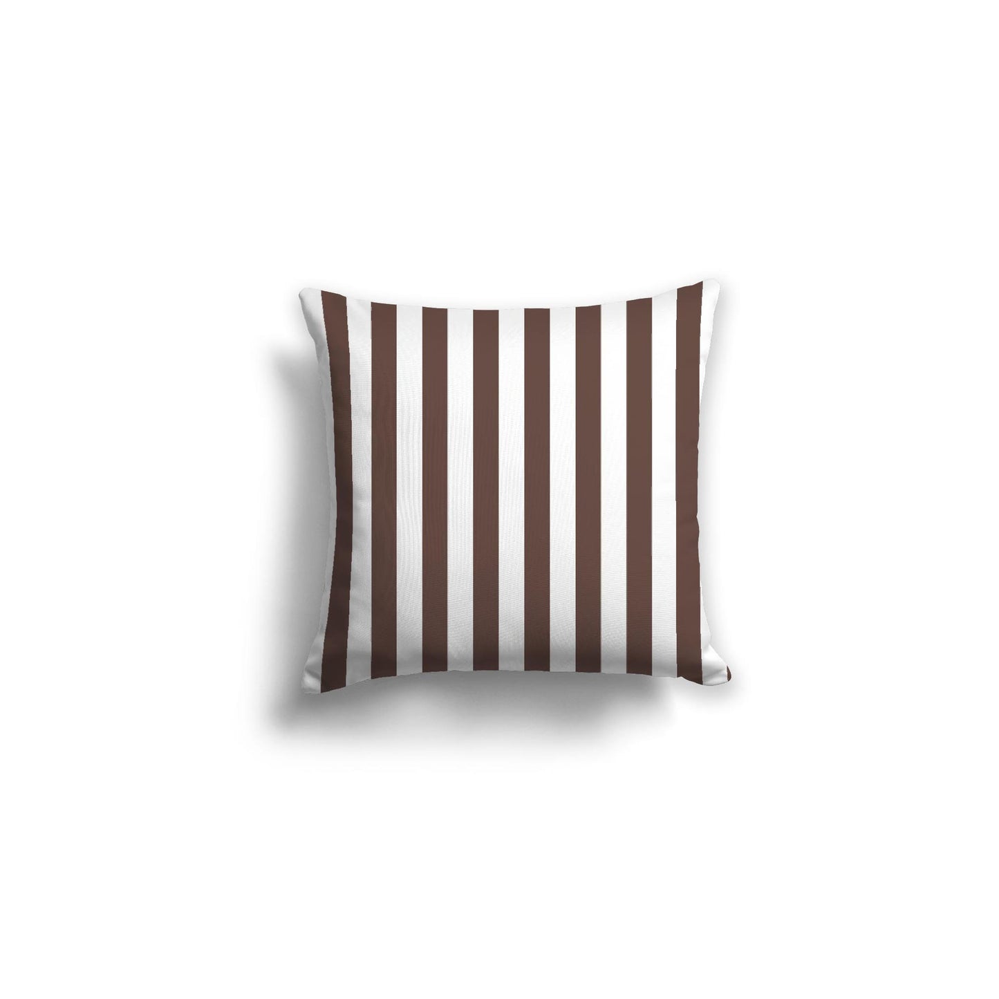 White Spun Polyester Throw Pillow with Brown Bars on Front 16 x 16 inches / 41 x 41 cm