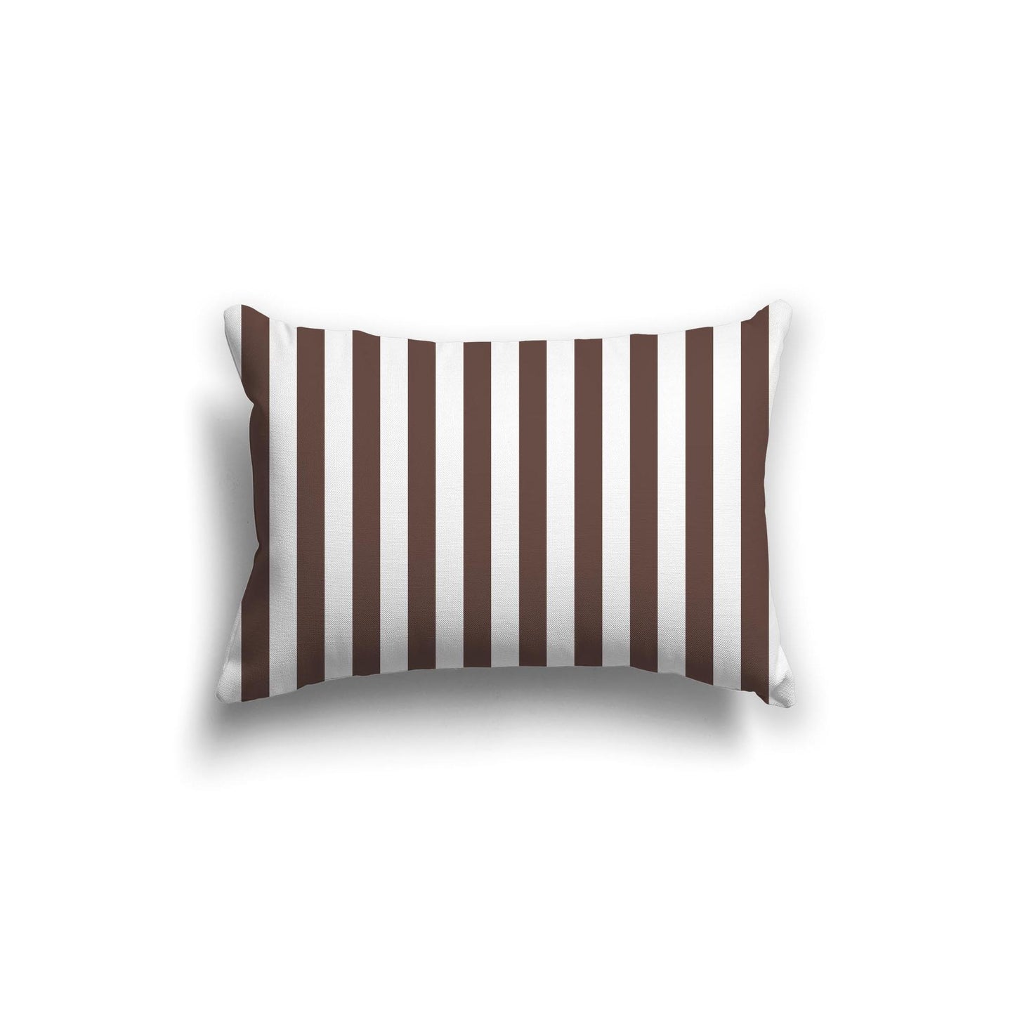 White Spun Polyester Throw Pillow with Brown Bars on Front 20 x 14 inches / 51 x 36 cm