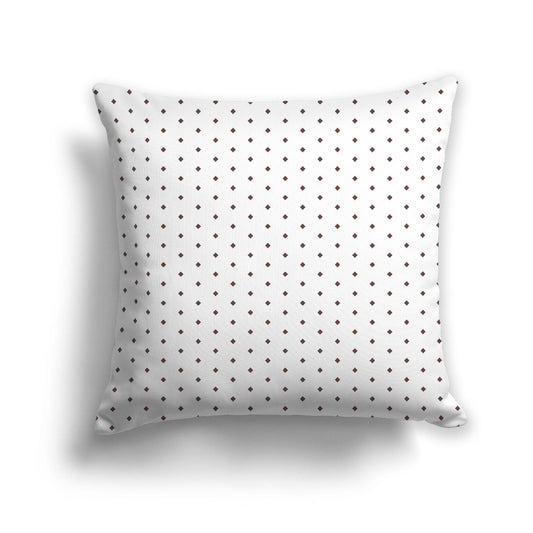 White Spun Polyester Throw Pillow with Fine Brown Diamonds on Front 26 x 26 inches / 66 x 66 cm