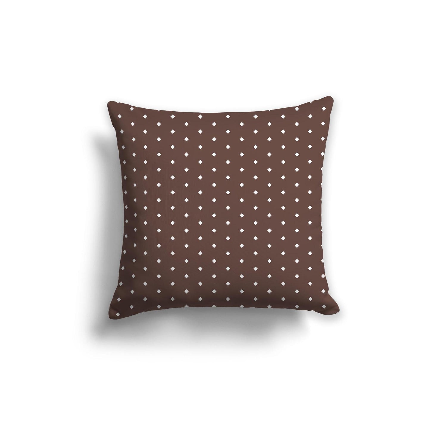 Brown Spun Polyester Throw Pillow with Fine White Diamonds on Front 20 x 20 inches / 51 x 51 cm