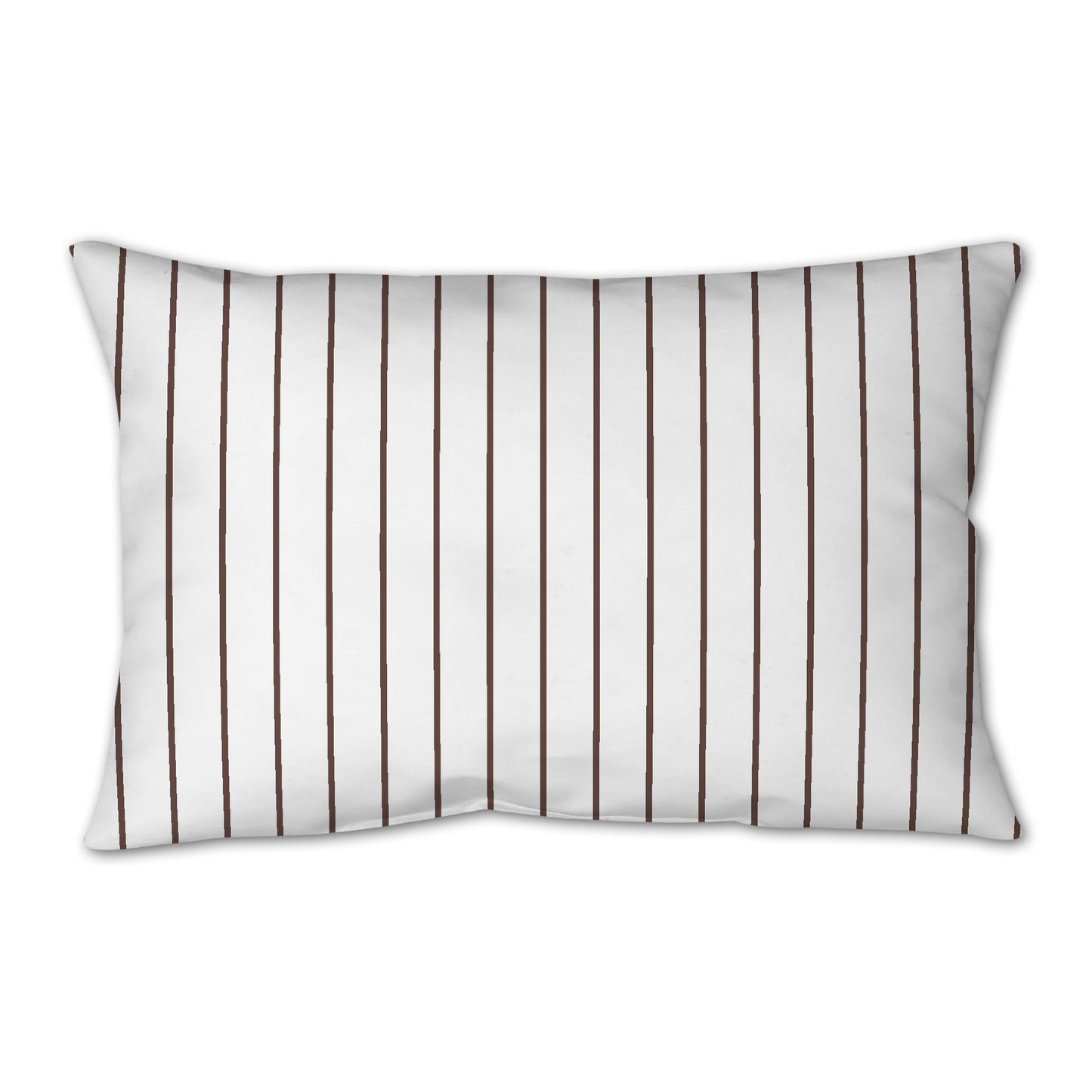 White Spun Polyester Throw Pillow with Fine Brown Stripes on Front 25 x 18 inches / 63.5 x 66 cm