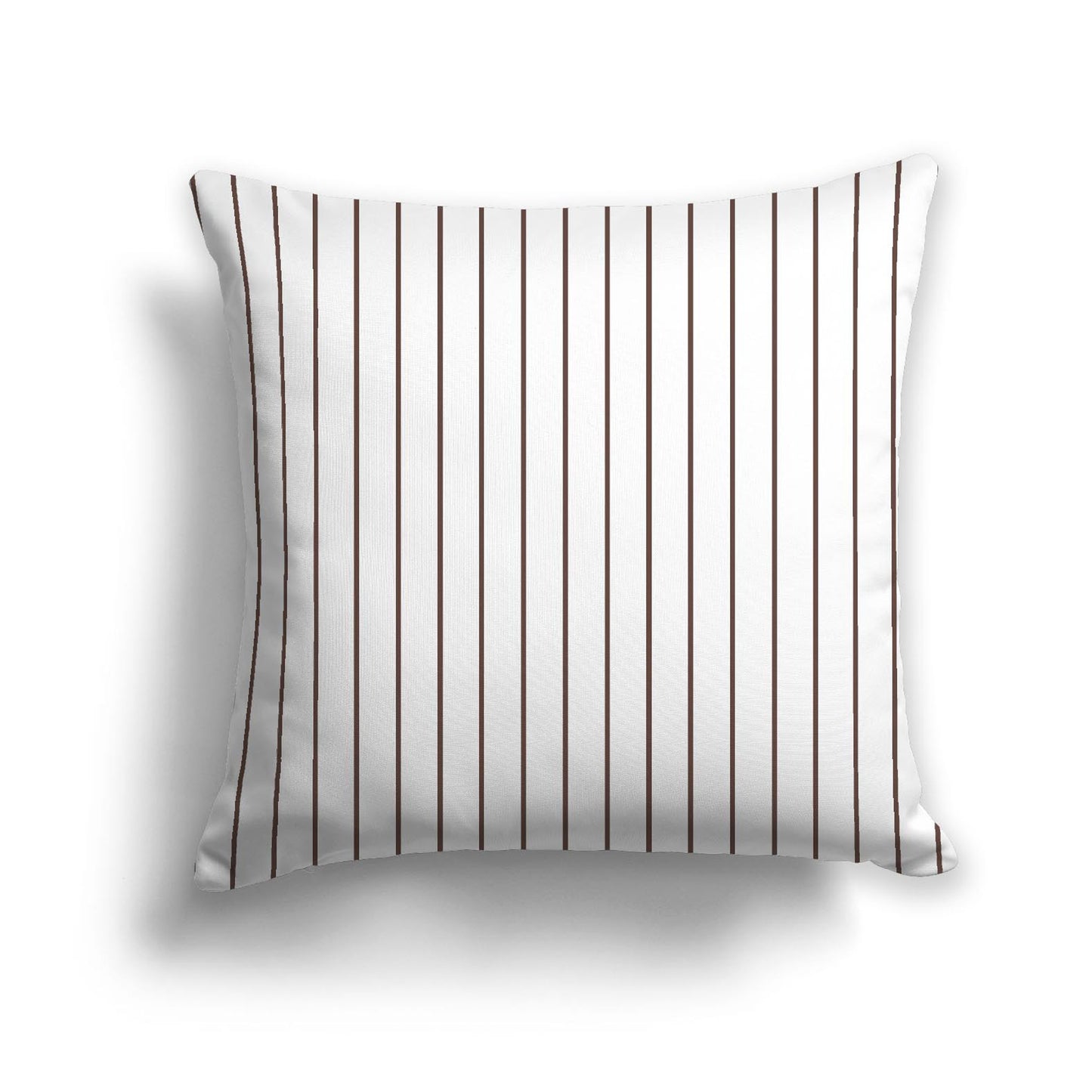 White Spun Polyester Throw Pillow with Fine Brown Stripes on Front 26 x 26 inches / 66 x 66 cm