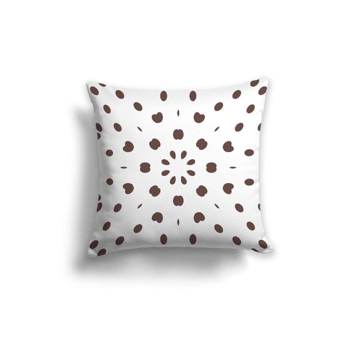 White Spun Polyester Throw Pillow with Brown Burst Pattern on Front 20 x 20 inches / 51 x 51 cm