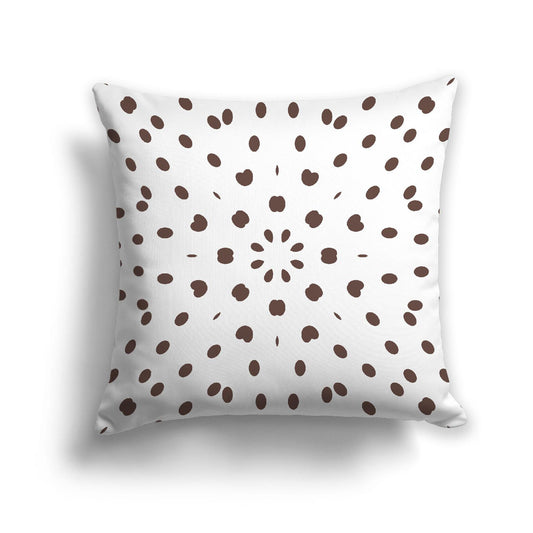 White Spun Polyester Throw Pillow with Brown Burst Pattern on Front 26 x 26 inches / 66 x 66 cm