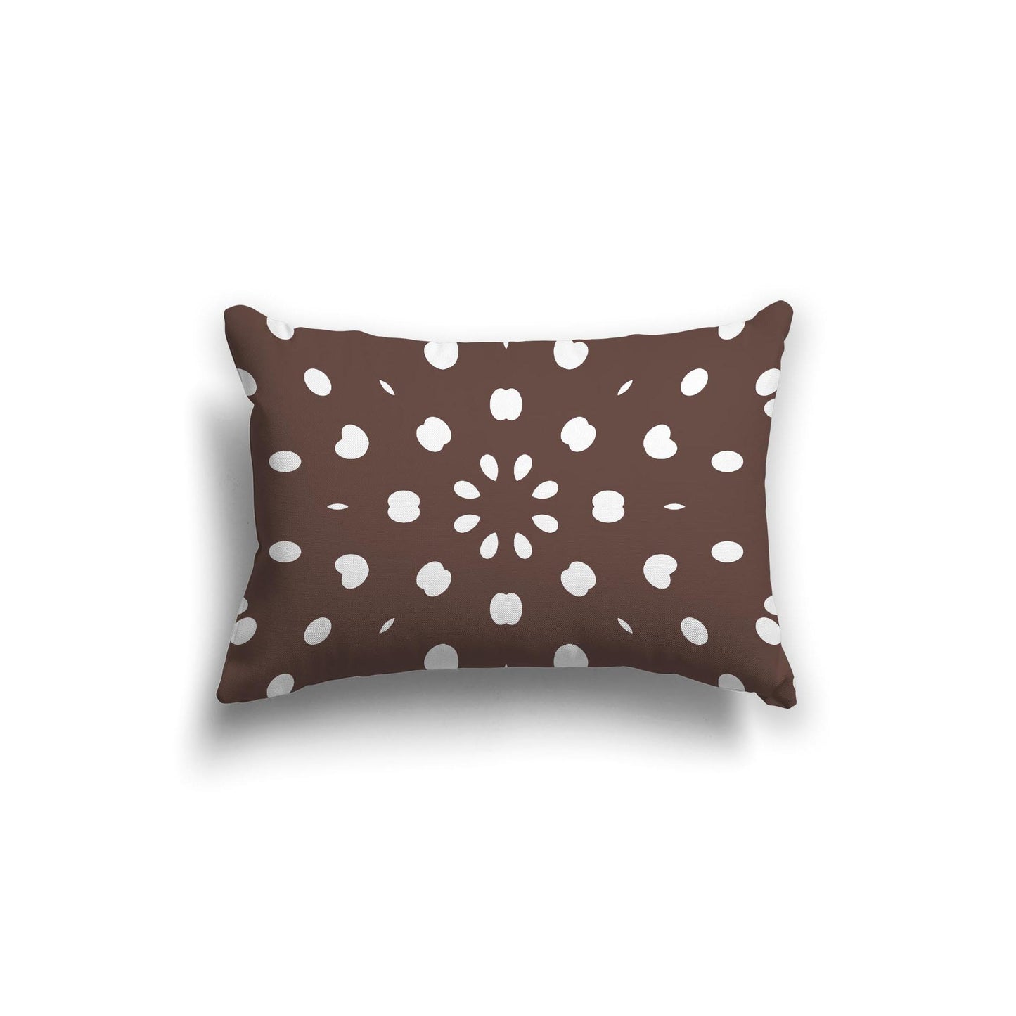 Brown Spun Polyester Throw Pillow with White Burst Pattern on Front 20 x 14 inches / 51 x 36 cm