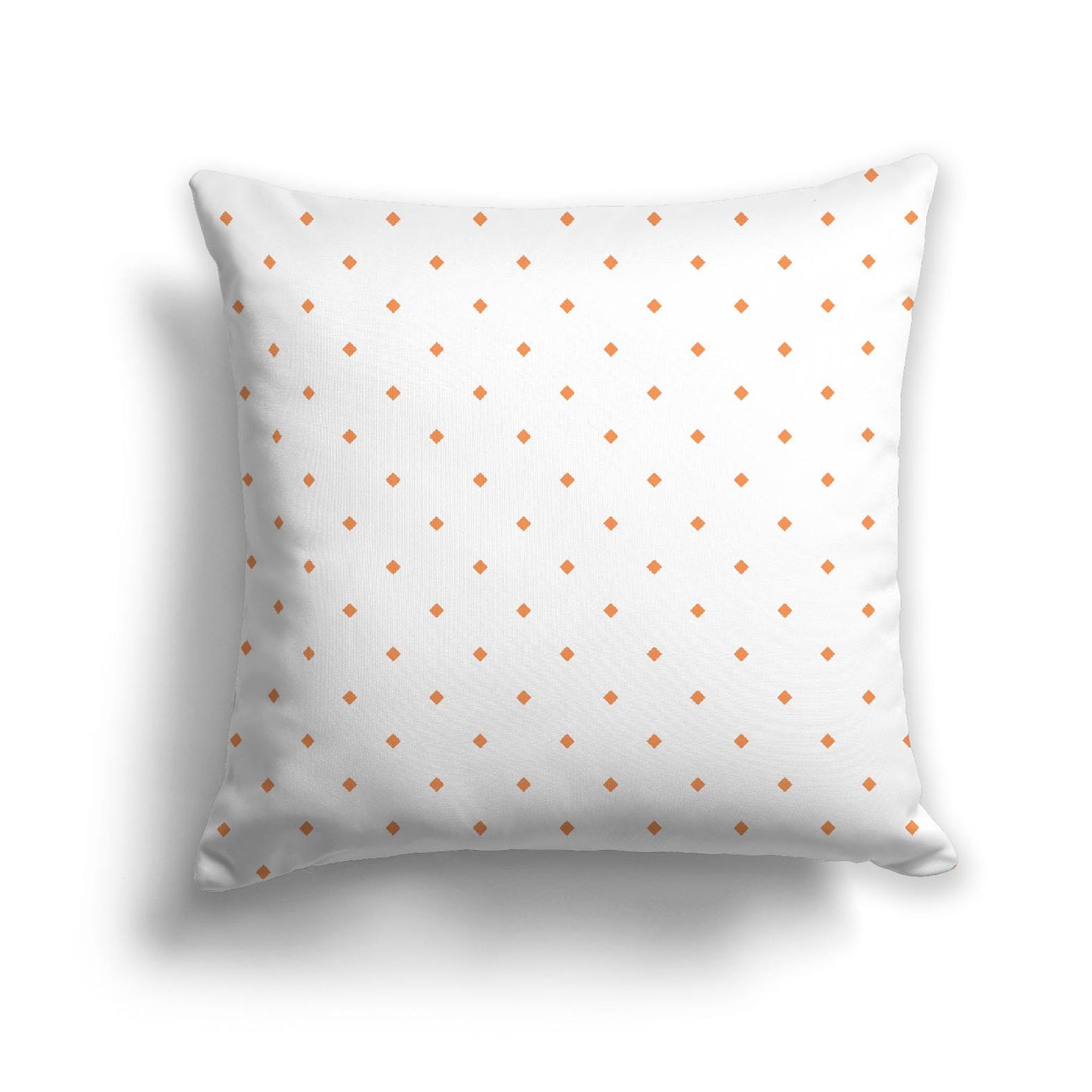 White Spun Polyester Throw Pillow with Orange Diamonds on Front 26 x 26 inches / 66 x 66 cm