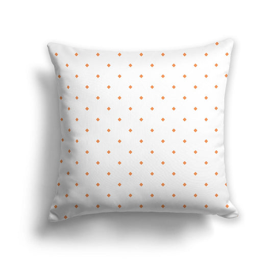 White Spun Polyester Throw Pillow with Orange Diamonds on Front 26 x 26 inches / 66 x 66 cm