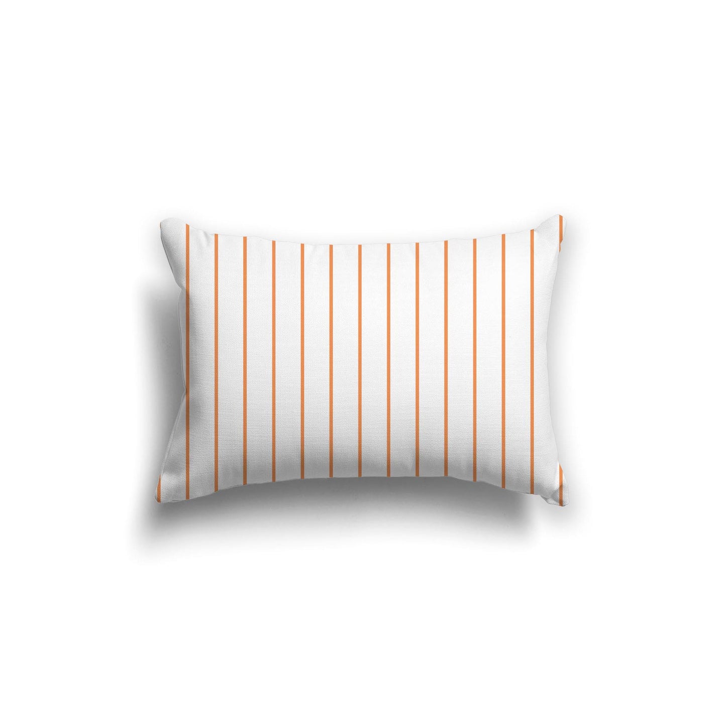 White Spun Polyester Throw Pillow with Fine Orange Stripes on Front 20 x 14 inches / 51 x 36 cm