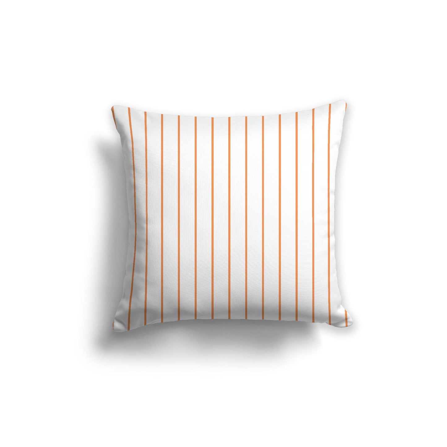 White Spun Polyester Throw Pillow with Fine Orange Stripes on Front 20 x 20 inches / 51 x 51 cm