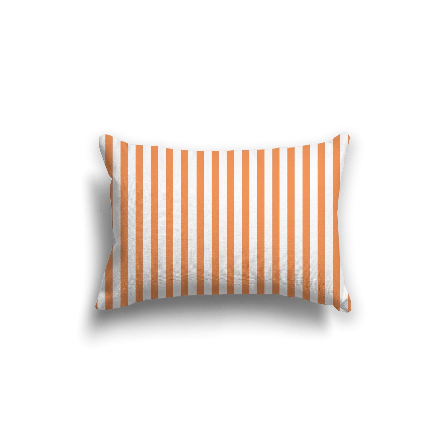 White Spun Polyester Throw Pillow with Thin Orange Bars on Front 20 x 14 inches / 51 x 36 cm