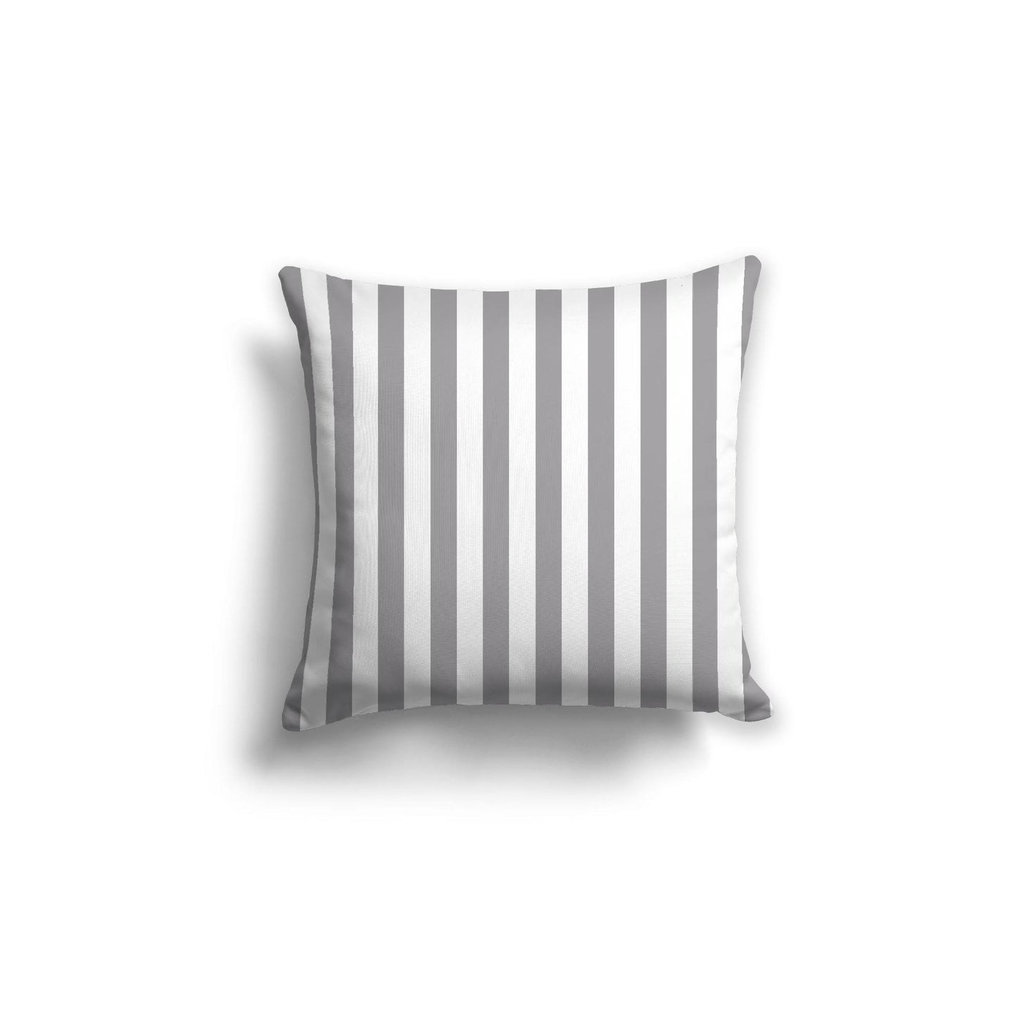 White Spun Polyester Throw Pillow with Grey Bars on Front 18 x 18 inches / 46 x 46 cm
