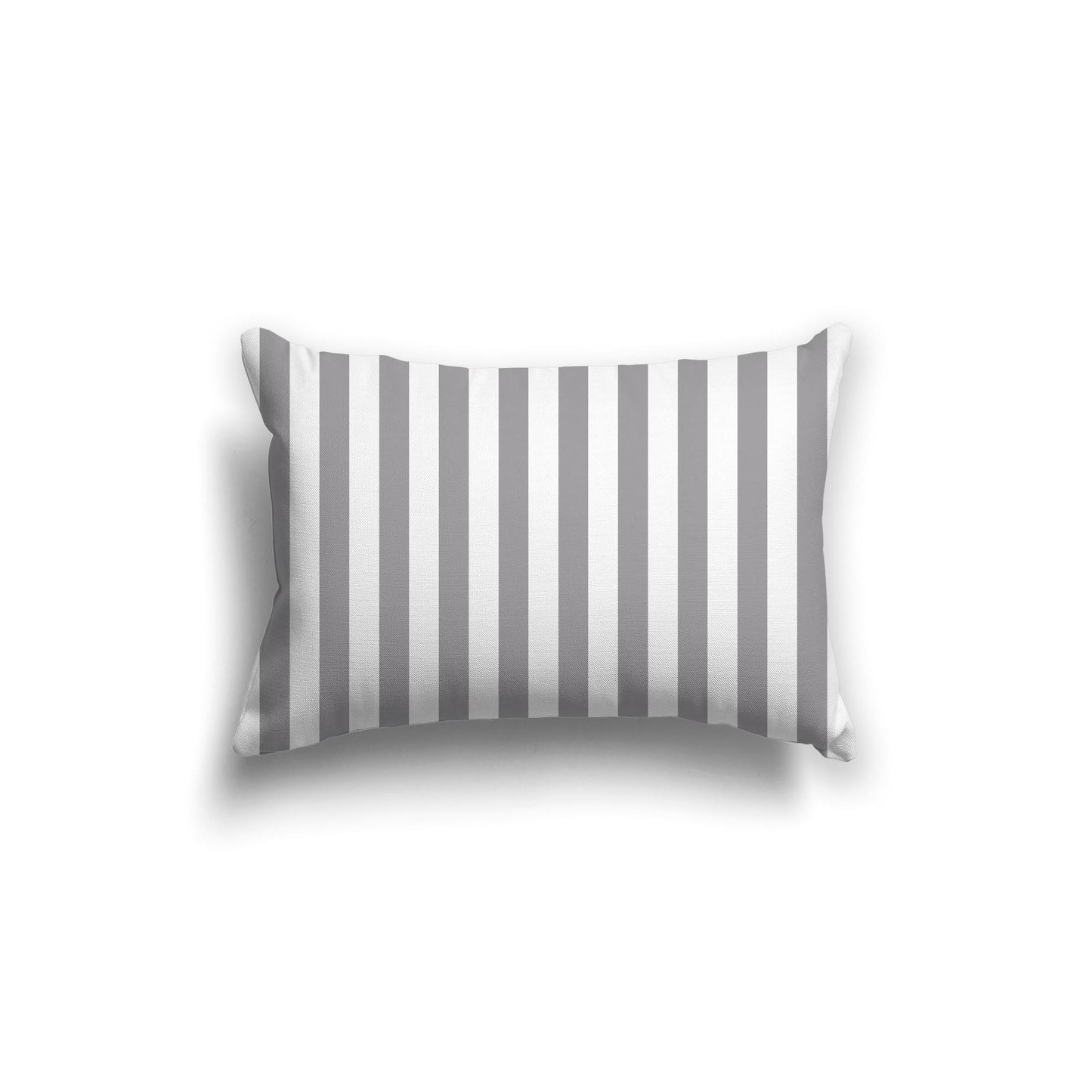 White Spun Polyester Throw Pillow with Grey Bars on Front 20 x 14 inches / 51 x 36 cm