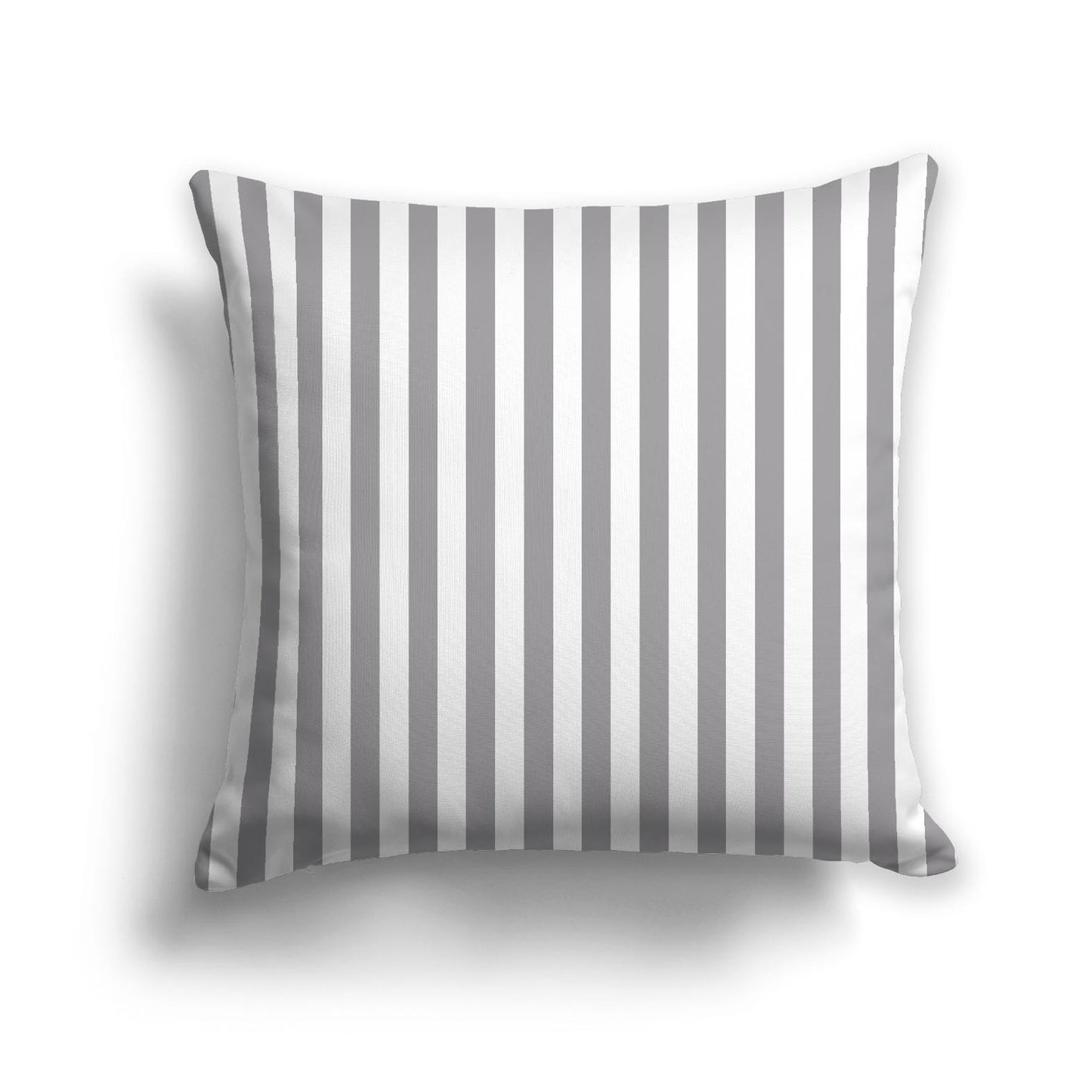 White Spun Polyester Throw Pillow with Grey Bars on Front 26 x 26 inches / 66 x 66 cm