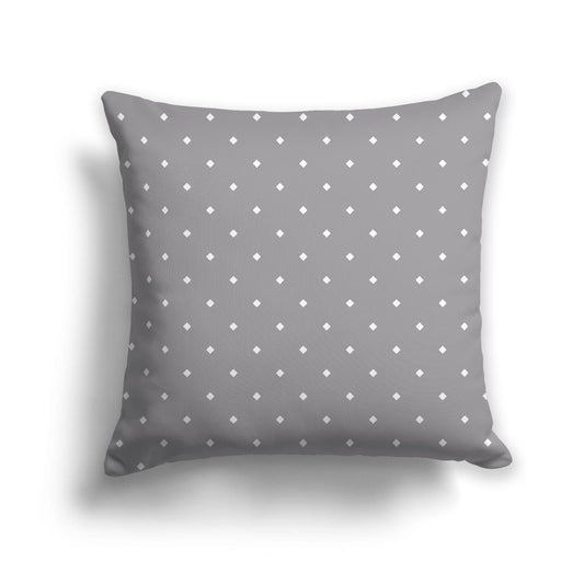 Grey Spun Polyester Throw Pillow with White Diamonds on Front 26 x 26 inches / 66 x 66 cm