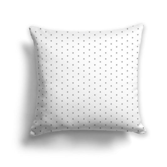 White Spun Polyester Throw Pillow with Fine Grey Diamonds on Front 26 x 26 inches / 66 x 66 cm