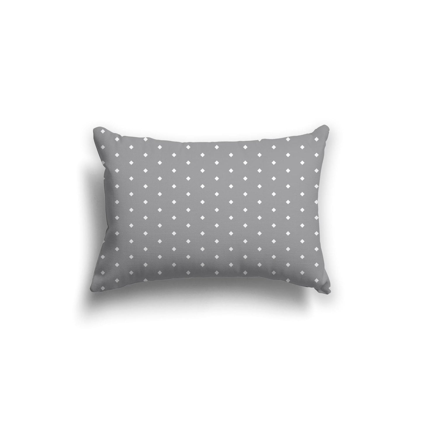 Grey Spun Polyester Throw Pillow with Fine White Diamonds on Front 20 x 14 inches / 51 x 36 cm